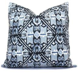 Havana Indigo Blue Wedgewood Trellis Decorative Pillow Cover, 18x18 Throw Pillow, Accent Sham Lacefield Textiles Rts Rmt - thumbnail 1