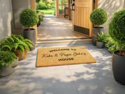 Personalized Gift For Parents - Keke & Papa John's House Custom Welcome Mat - thumbnail 1