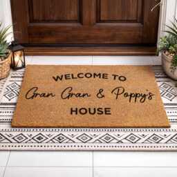 Personalized Gift For Parents - Keke & Papa John's House Custom Welcome Mat - thumbnail 3