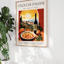Italian Food Poster, Gnocchi Print, Pasta Art, Kitchen Decor, Restaurant Wall Gift For Cook - thumbnail 3