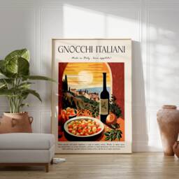 Italian Food Poster, Gnocchi Print, Pasta Art, Kitchen Decor, Restaurant Wall Gift For Cook - thumbnail 2
