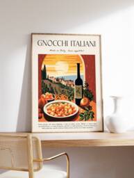 Italian Food Poster, Gnocchi Print, Pasta Art, Kitchen Decor, Restaurant Wall Gift For Cook - thumbnail 1
