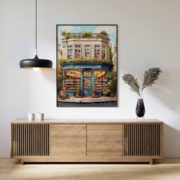 Vintage Book Store Poster, Shop Print, Lovers Gift, Reading Antique Wall Art, Retro Library Gift Idea - thumbnail 2