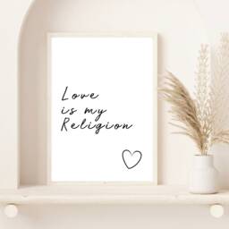 Love Is My Religion Art Print - Inspiring Wall Prints Ziggy Marley Song Lyrics Quote Uplifting - thumbnail 1