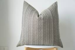 Gray Striped Pillow Cover - thumbnail 1