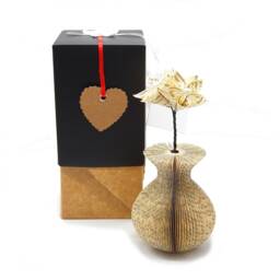 Song Lyric Vase Gift - Personalised Wedding Vow 1st Anniversary Paper Flower - thumbnail 1