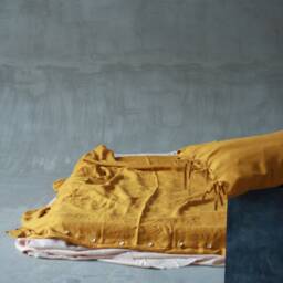 Light Cinnamon Linen Duvet Cover, Softened Flax Bedding, Button Closure - thumbnail 3