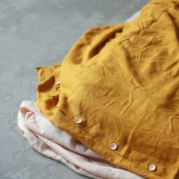 Light Cinnamon Linen Duvet Cover, Softened Flax Bedding, Button Closure - thumbnail 2