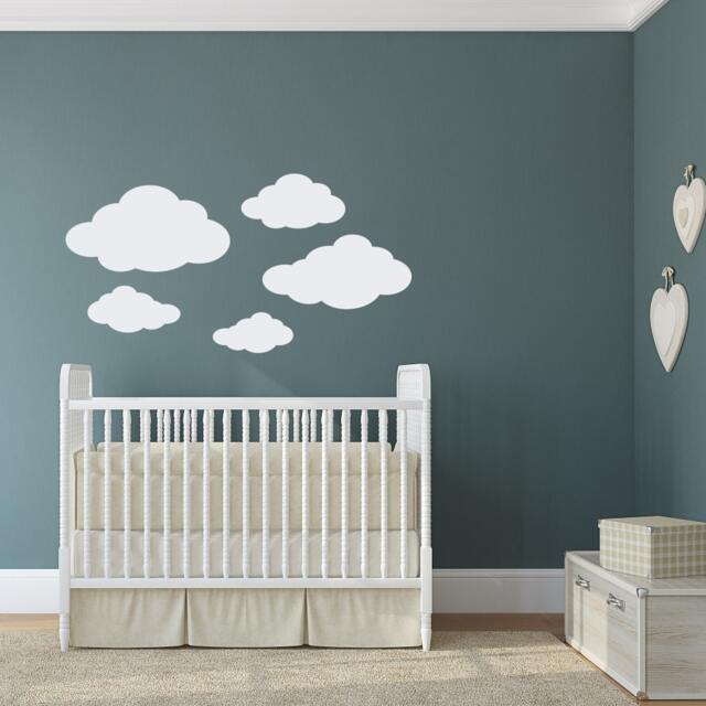 Cloud Wall Decal Set Neutral Nursery Decor, Kids Room Art Ww18 - image 1
