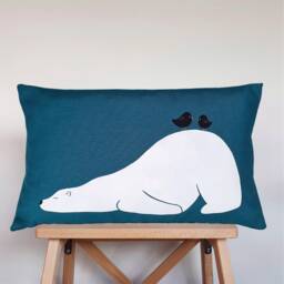 Polar Bear, Dorm Room Decor, Collage Student Gift, Bird Pillow, Decorative Pillows For Bed, Gift Kids, Nursery Funny Pillow Cover - thumbnail 1