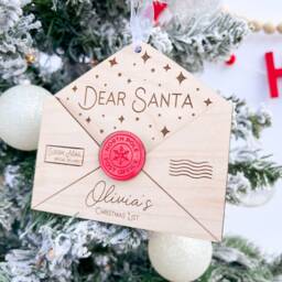 Letter To Santa, Dear Santa Envelope Ornament For Children's Wish List, Kids Christmas List Mail, Message To - thumbnail 3
