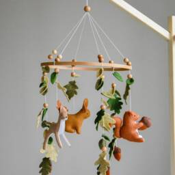 Woodland Baby Crib Mobile, Forest Animal Nursery Baby Boy & Girl Cot Decor, Shower Gift - thumbnail 3