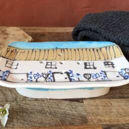 Handmade Ceramic Soap Dish Cottagecore Design With Drainage Holes - thumbnail 2