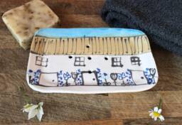 Handmade Ceramic Soap Dish Cottagecore Design With Drainage Holes