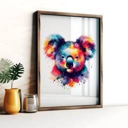 Koala Print Set - 3 Watercolour Poster Designs - Colourful Painting Pictures Koalas Portrait Wall Art Artwork Gifts Wildlife Decor - thumbnail 3