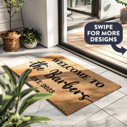 Custom Engagement Gift - Personalized Newlywed Rug Design Your Own Doormat Bridal Shower Wedding - thumbnail 1
