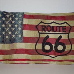 Vintage Pillow Cover Usa Stars & Stripes Route 66 - thumbnail 3