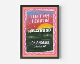 Los Angeles Wall Art Print Hollywood Usa Travel Poster - thumbnail 1