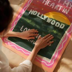 Los Angeles Wall Art Print Hollywood Usa Travel Poster - thumbnail 2