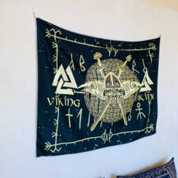 Viking Tapestry Wall Hanging Norse Mythology Home Dorm Deco Norsemen Scandinavian Norway Spiritual Decor Medieval Art Blanket Throw - thumbnail 3