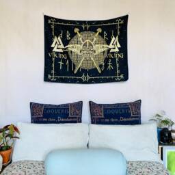 Viking Tapestry Wall Hanging Norse Mythology Home Dorm Deco Norsemen Scandinavian Norway Spiritual Decor Medieval Art Blanket Throw - thumbnail 2