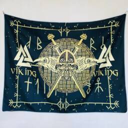 Viking Tapestry Wall Hanging Norse Mythology Home Dorm Deco Norsemen Scandinavian Norway Spiritual Decor Medieval Art Blanket Throw - thumbnail 1