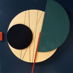 Wall Art Sculptures Modern Contemporary Architectural Deco Style Sun Moon Exclusive Gold Textural Modular Series - thumbnail 3