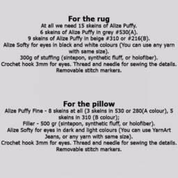Lamb Rug Crochet Pattern Alize Puffy Yarn, No Hooks - PDF Pattern - thumbnail 3