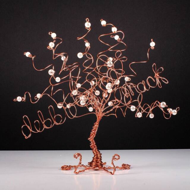 Custom Business Card Holder Wire Tree Sculpture in Any Colors - image 1