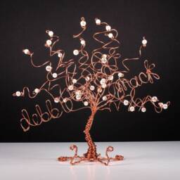 Custom Business Card Holder Wire Tree Sculpture in Any Colors - thumbnail 1