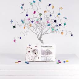 Custom Business Card Holder Wire Tree Sculpture in Any Colors - thumbnail 3
