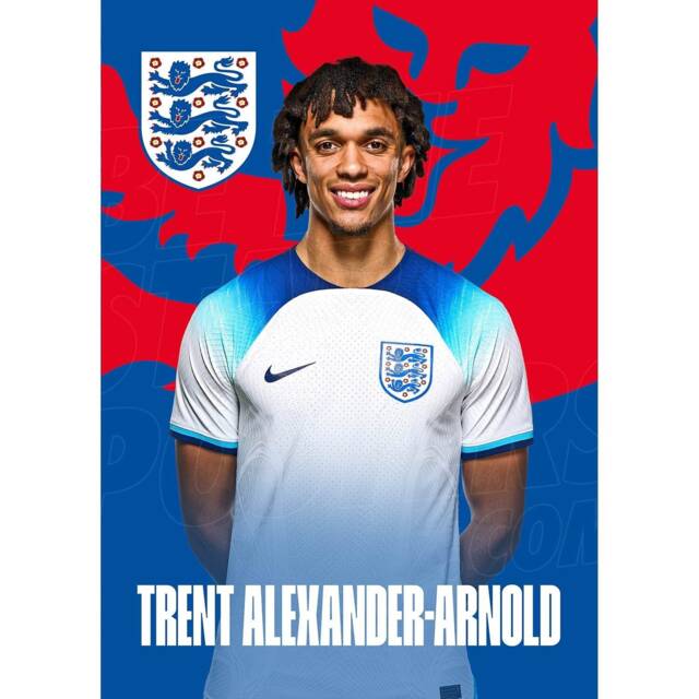England Trent Alexander-Arnold 22/23 Headshot Poster - Officially Licensed Product A4/A3 + Framed Option - image 1