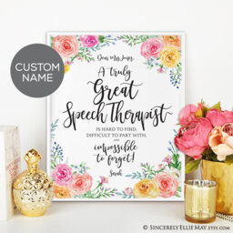 Speech Therapy Custom Slp Gifts Appreciation Printable - Therapist Or Pathologist Wall Art Thank You Personalization You Print 40328 - thumbnail 1