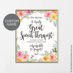 Speech Therapy Custom Slp Gifts Appreciation Printable - Therapist Or Pathologist Wall Art Thank You Personalization You Print 40328 - thumbnail 2