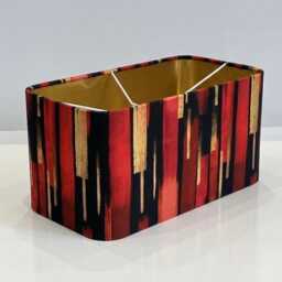 Handmade By Order Red Black & Gold Paint Texture Abstract Pattern Print Velvet Rectangular Lamp Shade Pendant Light All Shapes - thumbnail 3