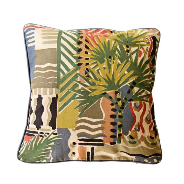 Liberty Cote D'azure Cushion Cover Vintage 80S Cotton Pillow, Grey Blue Pink - image 1