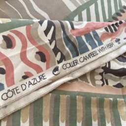 Liberty Cote D'azure Cushion Cover Vintage 80S Cotton Pillow, Grey Blue Pink - thumbnail 3