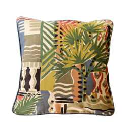 Liberty Cote D'azure Cushion Cover Vintage 80S Cotton Pillow, Grey Blue Pink - thumbnail 1