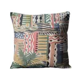 Liberty Cote D'azure Cushion Cover Vintage 80S Cotton Pillow, Grey Blue Pink - thumbnail 2