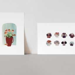 Illustration Of Viola Flowers, Set Two Floral Art Prints, Gift For Nature Flower Lover, Her, Living Room Wall Decor, Printed - thumbnail 3