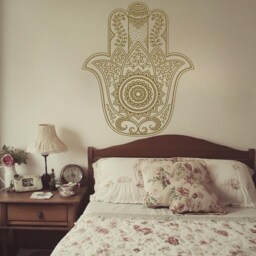 Hand Of Fatima Vinyl Wall Decal Boho Mandala, Yoga Decor - thumbnail 3