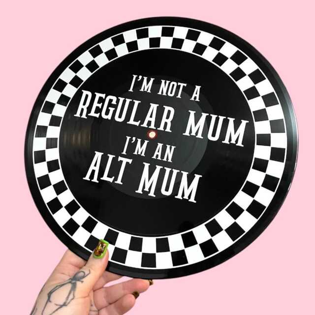 White I'm Not A Regular Mum An Alt , Emo Record Wall Art, Gothic, Music, Gift, Vinyl, Tattoo Style, Retro Decor, Artist - image 1