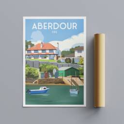 Aberdour Print - Harbour Fife Coastal Path Scotland Wall Art Travel Poster - thumbnail 2