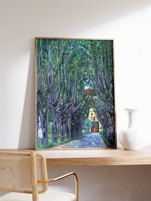 Gustav Klimt Poster, Avenue Of Schloss Kammer Park, Wall Art Decor, Nouveau, Home Interior Design, Modern Art, Gift Idea - image 1