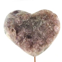 Amethyst Heart & Brittany White Quartz Sculpture - thumbnail 3