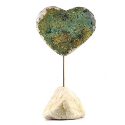 Amethyst Heart & Brittany White Quartz Sculpture - thumbnail 2