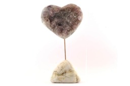 Amethyst Heart & Brittany White Quartz Sculpture