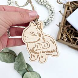 Personalised Christmas Bunny Ornament, Decoration, Rabbit Custom Rabbit Bauble, Bunny Lover Gift - thumbnail 2