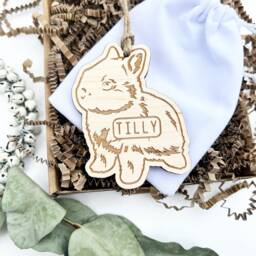 Personalised Christmas Bunny Ornament, Decoration, Rabbit Custom Rabbit Bauble, Bunny Lover Gift - thumbnail 3
