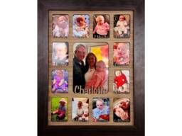 Newborn Baby 1st Year Personalised Photo Frame 1-12 Months - Dark Wood & Walnut Insert - thumbnail 1